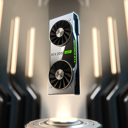 a NVIDIA RTX 2060 SUPER founders edition card
